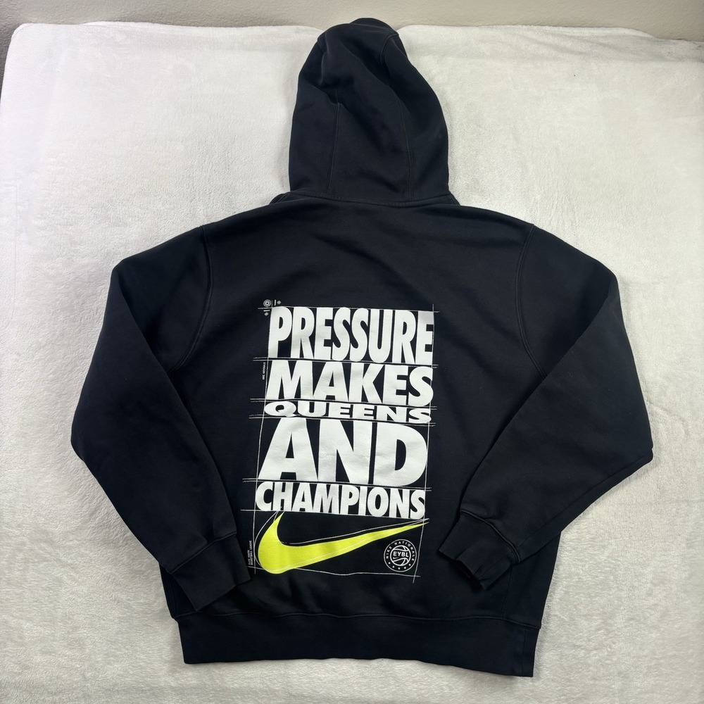 Nike EYBL Pressure Makes Queens and Champions Black Hoodie Women's LG